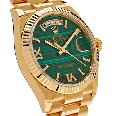 rolex day date 36 malachite|Rolex Day-Date 36 yellow gold.